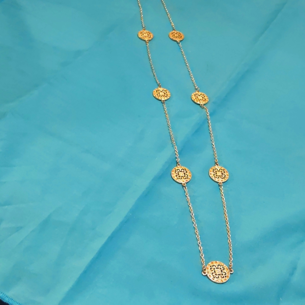 Goldtone long necklace